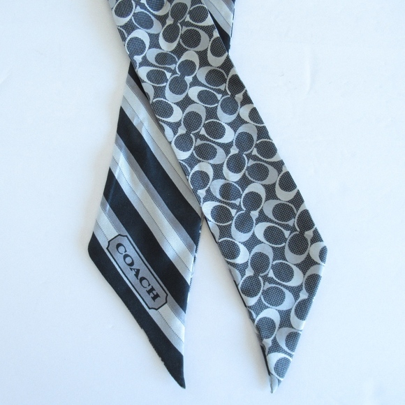 Coach Accessories - *SOLD*Coach Pony Tail Scarf Signature Logo Stripe